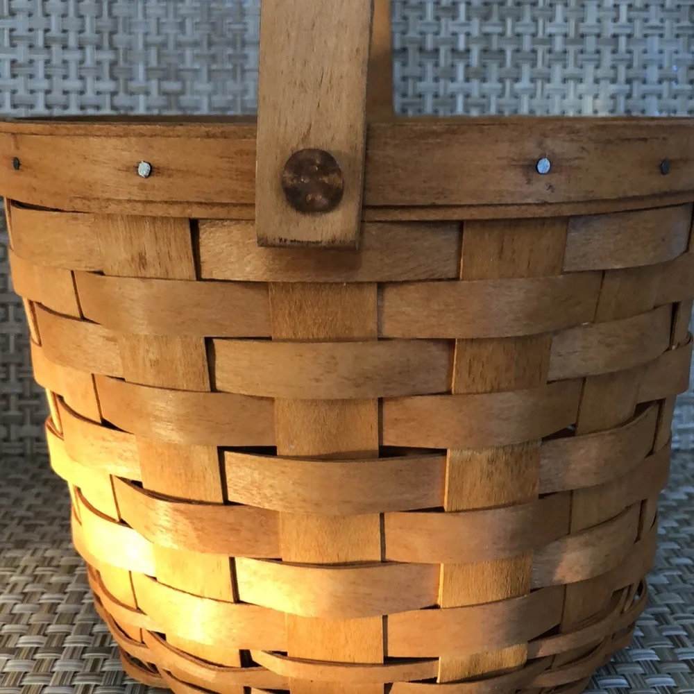 Longaberger 1995 Round Handle Basket With Domed Bottom